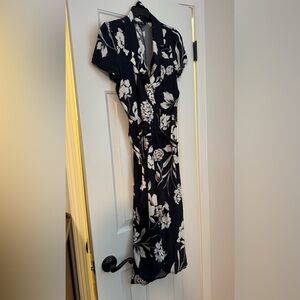 Anthropologie Yumi Kim Black and White Floral Maxi Dress